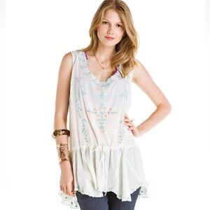 Free People 'Gates of Eden' Embroidered Tunic Top Sz S - Beautiful NWT